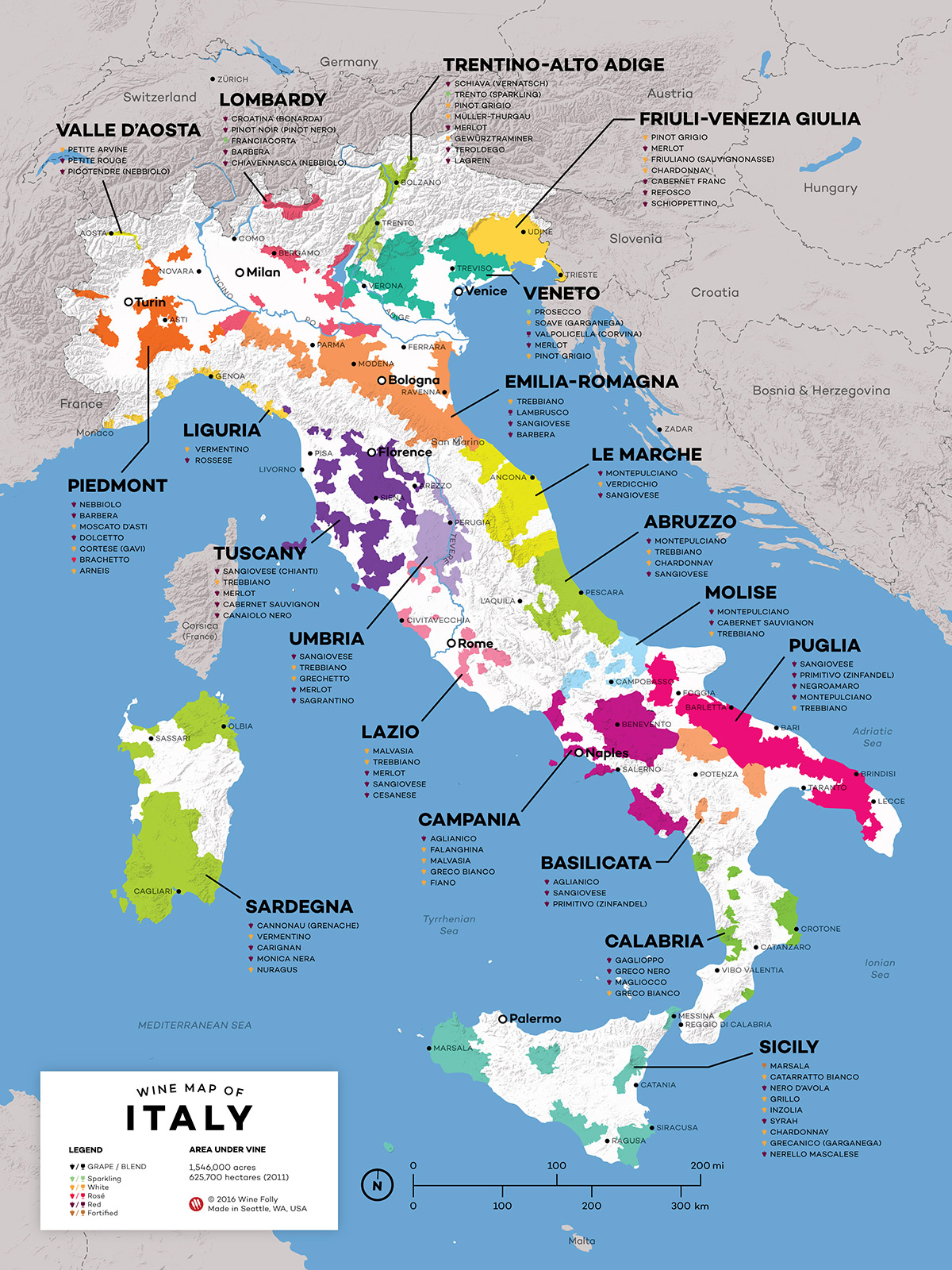 Italian Wine Map by Wine Folly