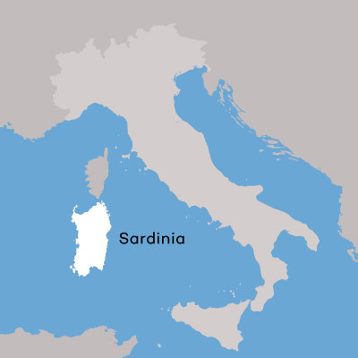 Sardinia Wine Region map by Wine Folly