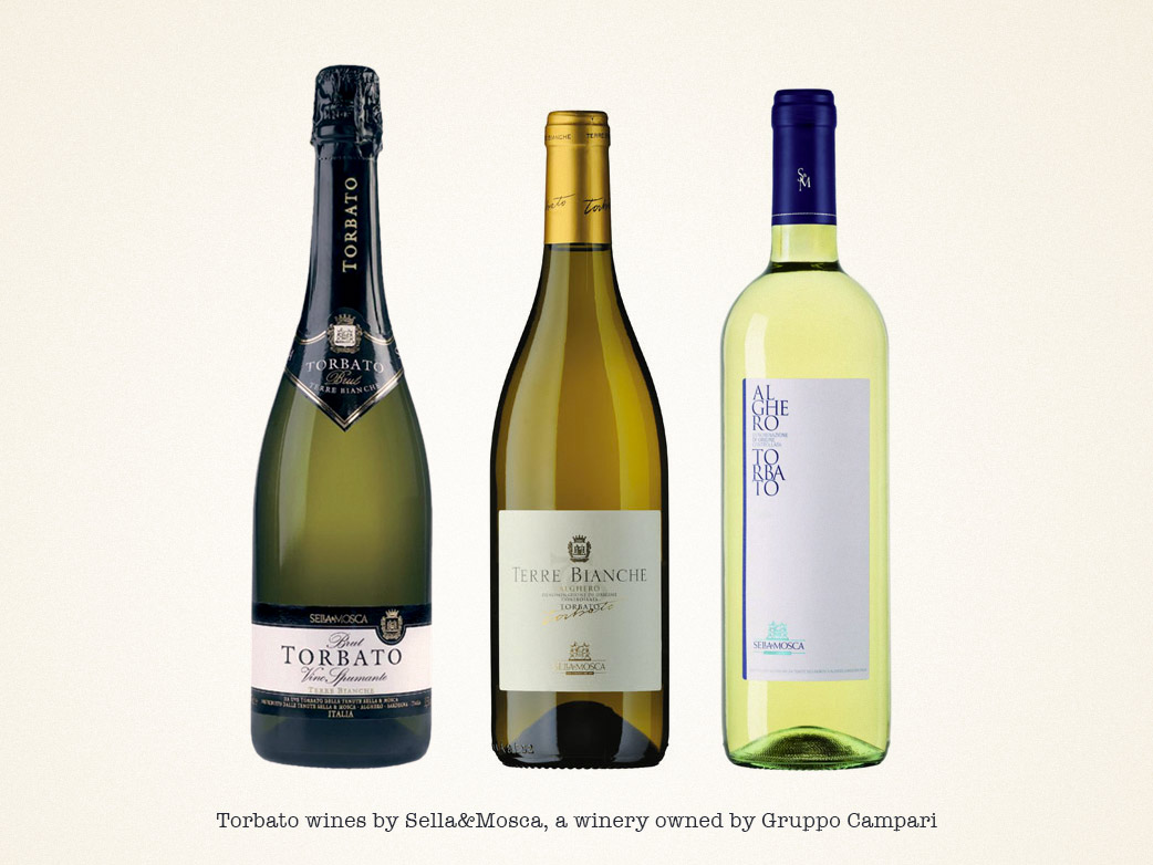 Torbato White Wines by Sella and Mosca including sparkling and still