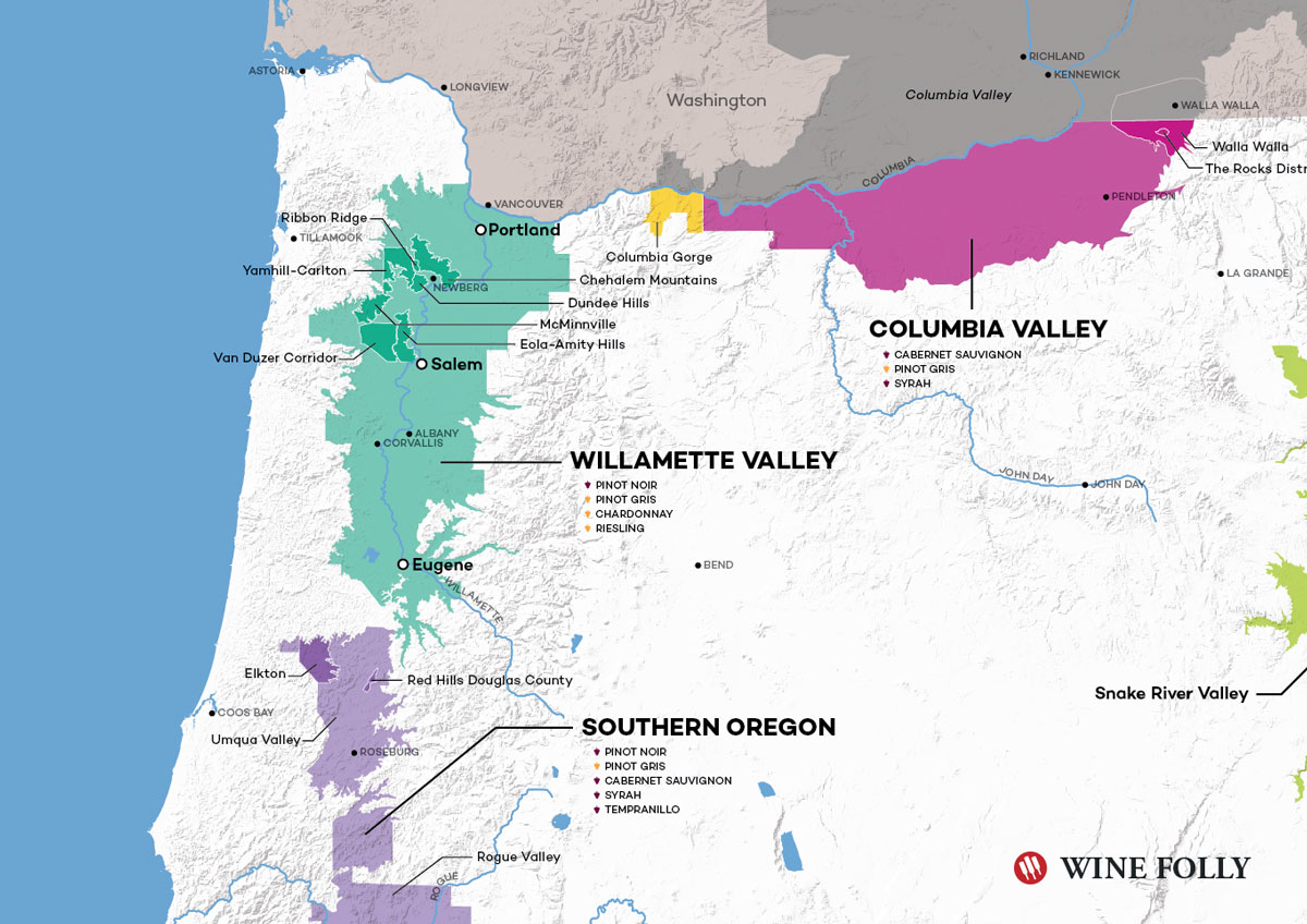 Van Duzer Corridor - Oregon Wine Map by Wine Folly