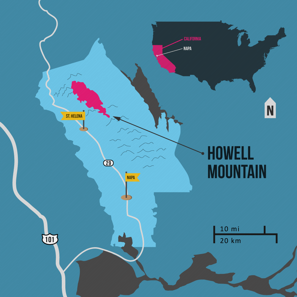 Howell Mountain Napa AVA map Howell Mountain Napa AVA map