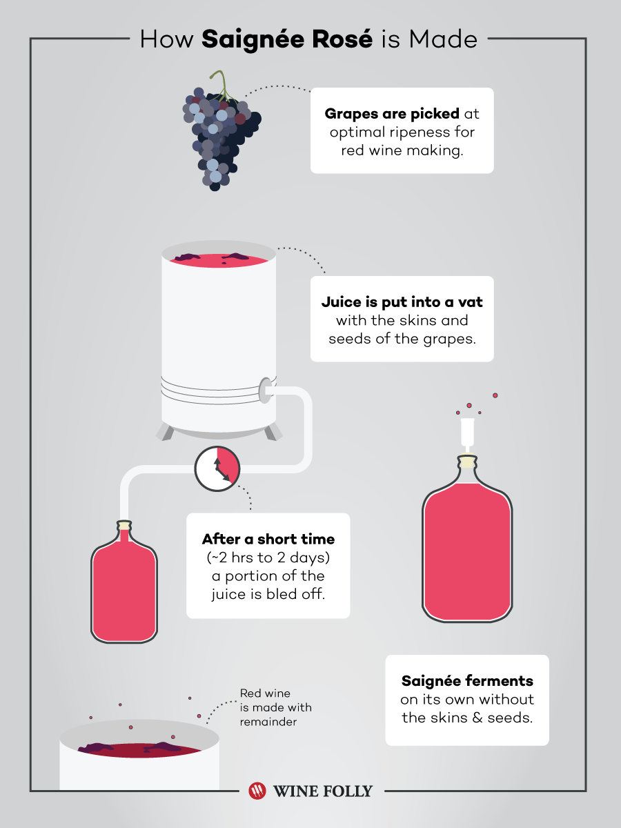 How Saignee Rosé Wine is Made by Wine Folly